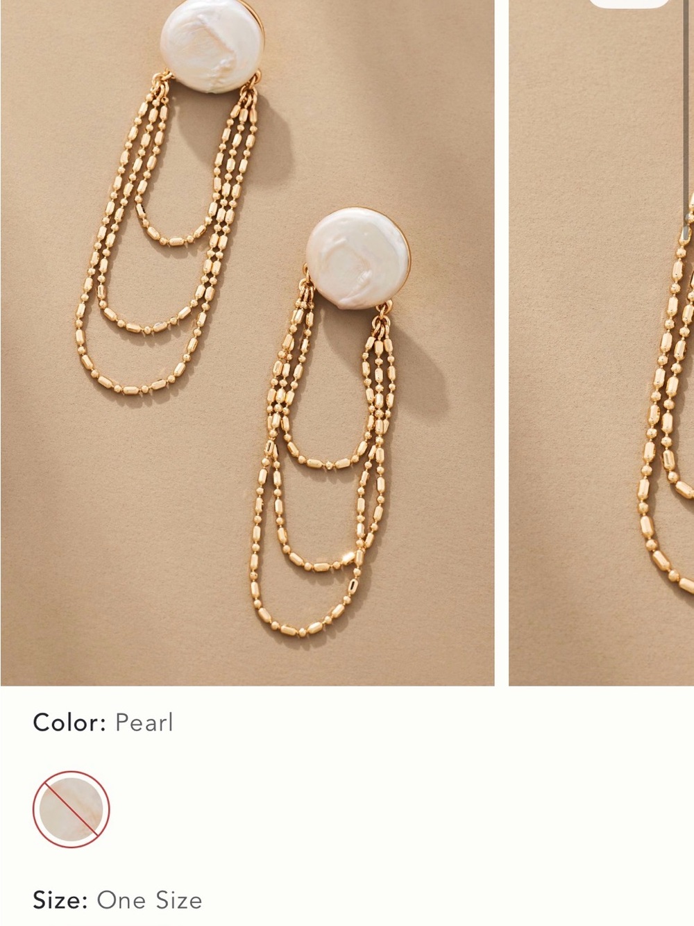 Anthropologie Pearl & Gold Layered Drop Earrings